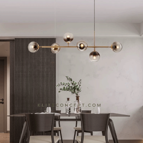 COLL- Glass Ball Collinear Pendant Light