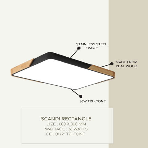 Macaroon Rectangle Ceiling Light in Black