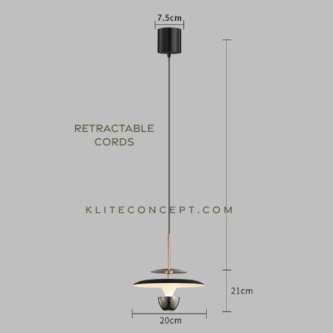 STER - Matt Black LED Pendant Lamp