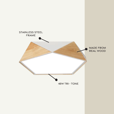Scandinavian Pentagon LED Ceiling Light