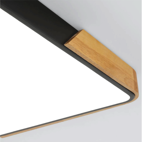 Macaroon Rectangle Ceiling Light in Black