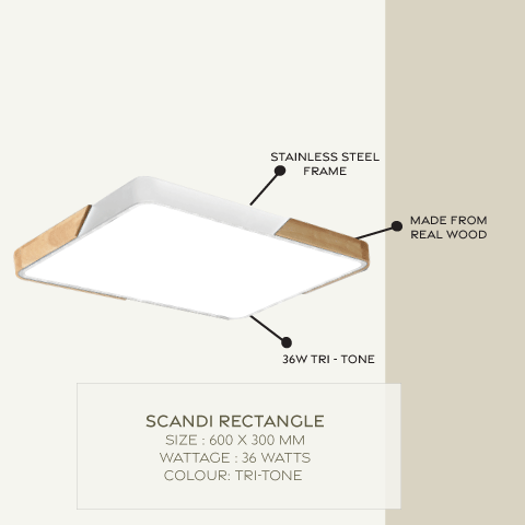 Macaroon Rectangle Ceiling Light in White