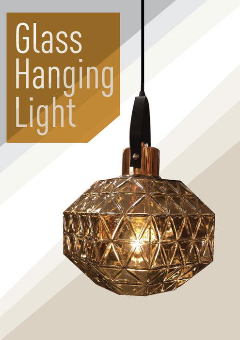 Brass Glass Hanging Light