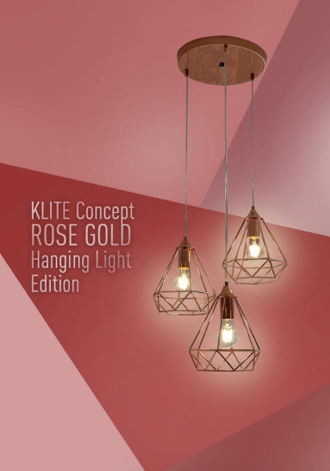 Rosegold Pyramid Hanging Light