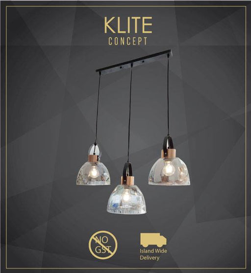 Industrial Black tinted Hanging Light with Rosegold top
