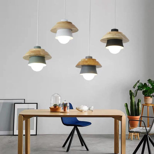 SCANDINAVIAN GEOMETRIC PENDANT LAMP IN GREY