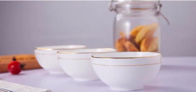 Gold Rim Glass Bowl