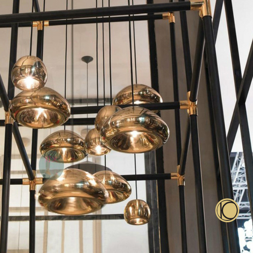 Chrome - Gold Glass Pendant Lamp