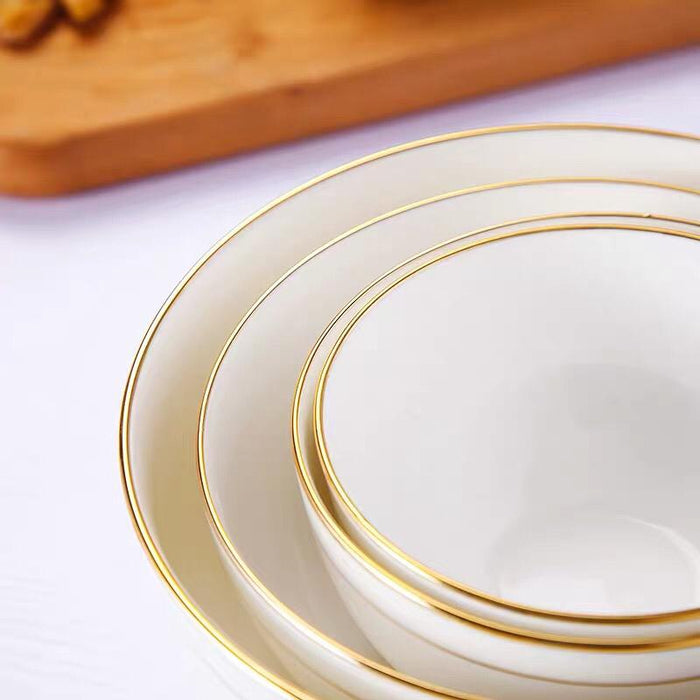Gold Rim Glass Bowl