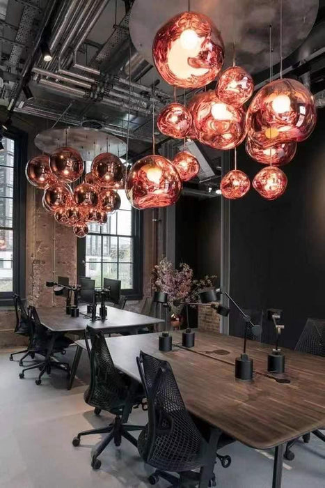 Lava - Rosegold Glass Ball Pendant Lamp