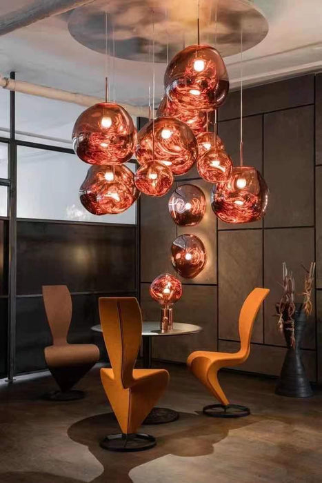 Lava - Rosegold Glass Ball Pendant Lamp