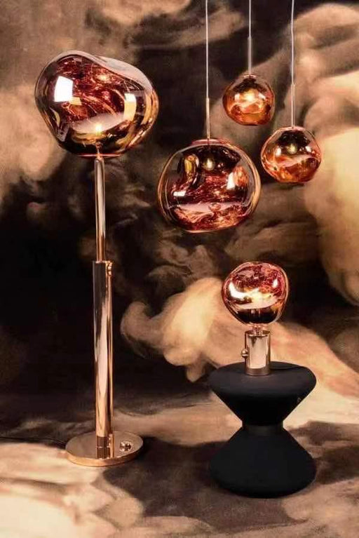 Lava - Rosegold Glass Ball Pendant Lamp
