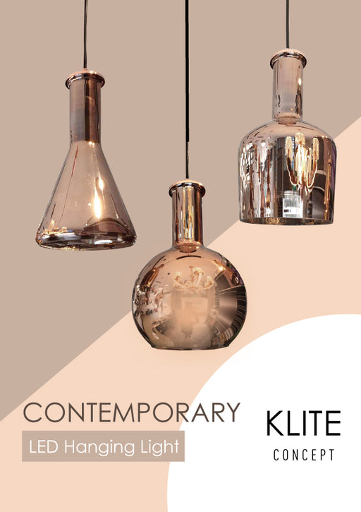 Bottle RoseGold Glass Hanging Light