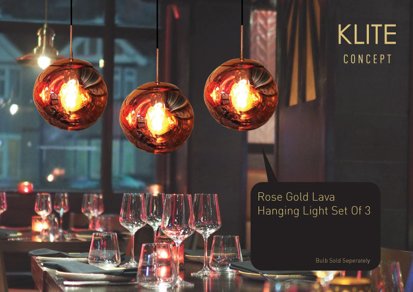 Lava - Rosegold Glass Ball Pendant Lamp