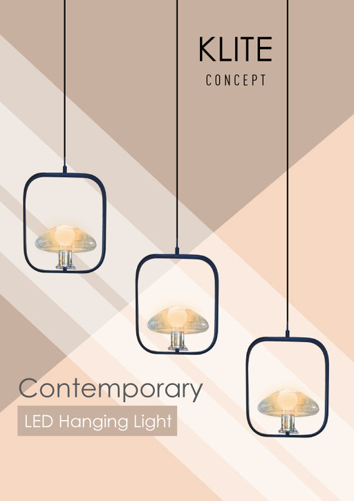 Square Industrial Glass Hanging Light