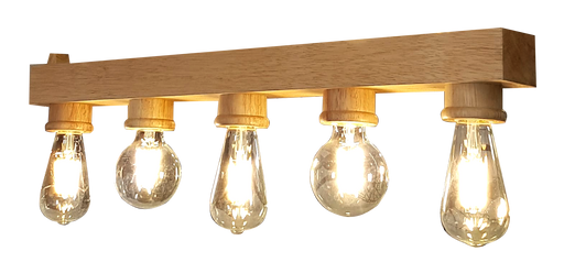 Solid Wood Hanging Light with 5 bulb Holder