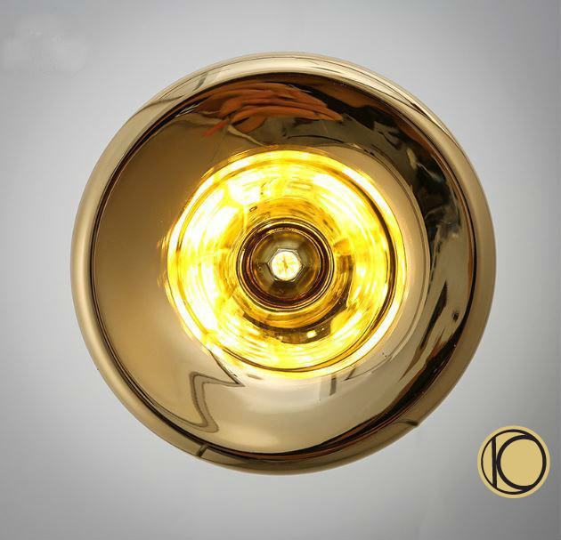 Chrome - Gold Glass Pendant Lamp