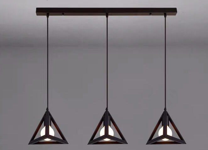 Triangle Industrial Hanging Light in set of 3