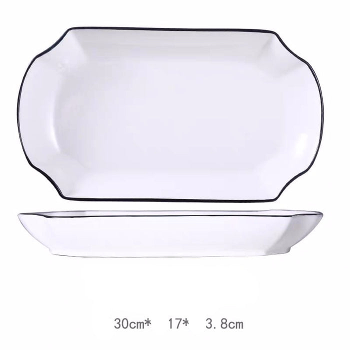 Black Rim Glass Tableware