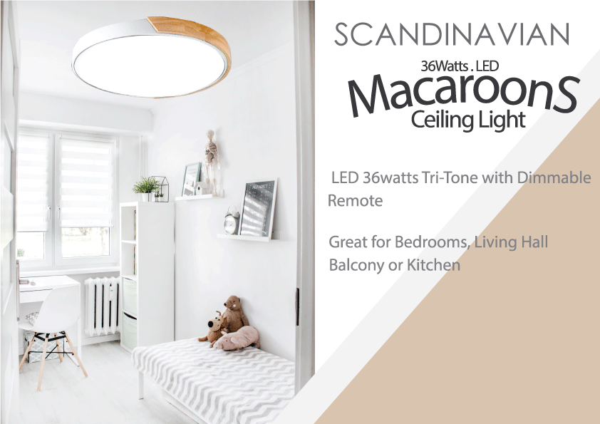 Macaroon - Scandinavian White Ceiling Lamp